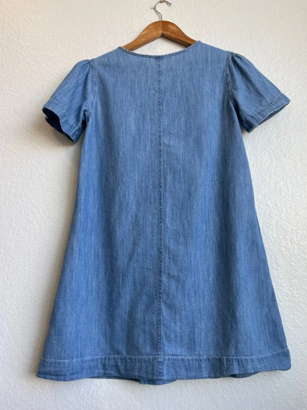 GAP Light Blue Denim Short Sleeve Shift Dress • XL (Girl)